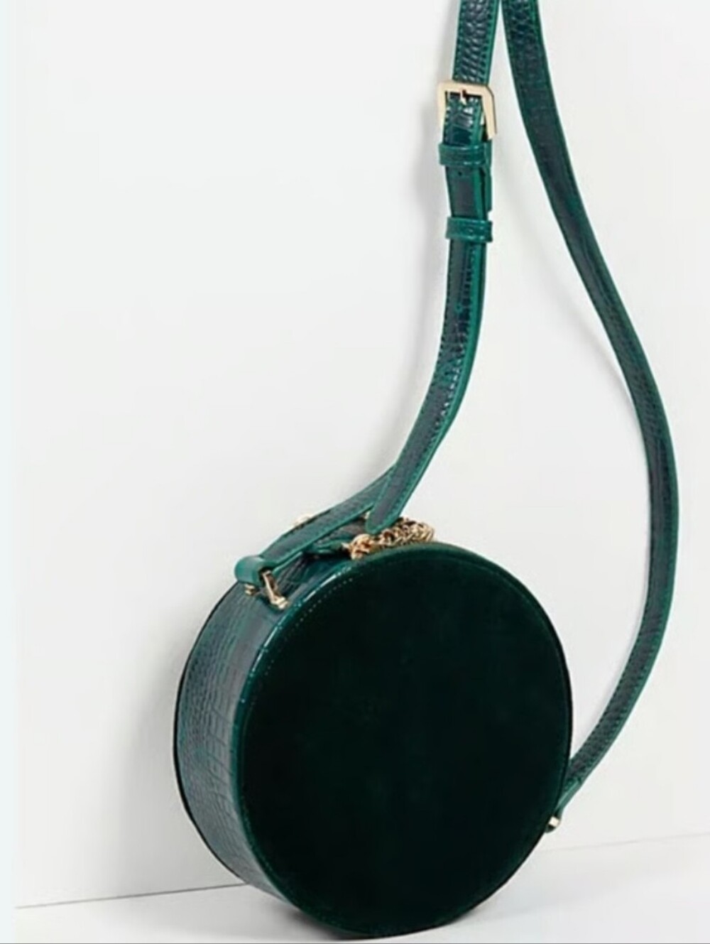 *Free People Round Crossbody Bag-Green*